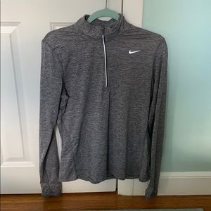 Gray Nike Running Drifit quarter sleeve